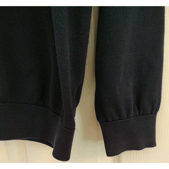 Men's Lacoste Navy Blue Cotton V-Neck Knit Long Sleeve Sweater Size 8 3XL - Picture 3 of 7